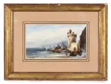 Paysage à la tour by Gabriel Hypollite Lebas, Aquarelle signée en bas à gauche;, sold Jun 2026