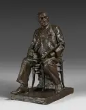 Léon Bonnat assis à sa palette by Victor Segoffin, 1921, Épreuve en bronze patiné, sold Jun 2026