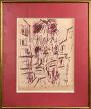 Le Moulin de la Galette by Gen Paul, Lithographie à l’encre rouge Signé en bas à droite Épreuve d’artiste numéroté, sold Oct 2025