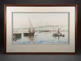 Port en Méditerranée by Gilbert Galland, Aquarelle, sold Sep 2026