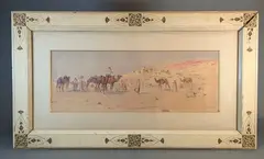 La halte de la caravane by Alphonse Birck, Aquarelle sur papier Signée en bas à droite, sold Jul 2026