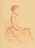 Femme assise de profil by Edgard de Montzaigle, Sanguine, sold Jul 2026