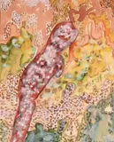 Composition abstraite by Louise Pepersack, Aquarelle signée en bas à droite A vue:, sold Jul 2026