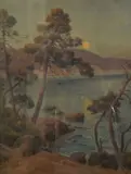 Bord de côte aux pins by Lina Bill, Aquarelle et pastel, sold Jul 2026