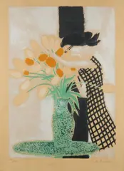 Femme au bouquet by André Brasilier, Lithographie Signée en bas à droite et justifiée, sold Jun 2026