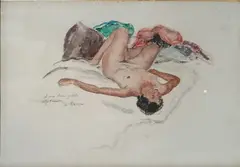 Repos du modèle by Henri Lebasque, Aquarelle signée et dédicacée à gauche au milieu, sold Jun 2026