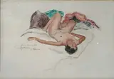 Repos du modèle by Henri Lebasque, Aquarelle signée et dédicacée à gauche au milieu, sold Jun 2026