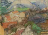 Vue d'un village dans un vallon by Léon Detroy, Pastel Signée en bas à droite, sold Jun 2026