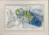 Vue de Gassin by Kyoichi Sakata, Aquarelle signée et dédicacée à Claude Dronsart, sold May 2026