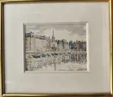 Vue du port d'Honfleur by Charles Pollaci, Aquarelle, sold Apr 2026