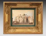 L'obole des classes sociales en 1825, dessin humoristique by Nicolas Joseph Kellin, Plume et encre grise et brune, aquarelle, sold Jun 2026