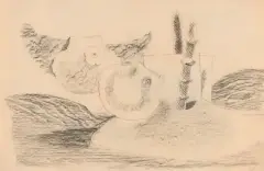 The Visitors by Roland Penrose, Fusain, graphite et frottage sur papier, sold Jun 2026