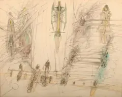 Comment by Roberto Matta, Crayon, pastels de couleur et mine de plomb sur papier, sold Jun 2026