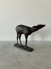 Biche by Ary Bitter, Épreuve en bronze à patine brune Signée et dédicacée sur la terrasse, sold Jun 2026