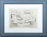 Composition by Mykhailo Andriienko-Nechytailo, Crayon craie et encre, sold Jun 2026