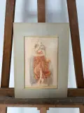 Scène romantique au recto Portrait de femme au verso by Théobald Chartran, Crayon et sanguine, sold Jul 2026