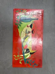 Nature morte aux poires by Maurice Alvo, Panneau en laque signé en bas à droite, sold Jul 2026