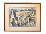 Vue sur les toits by Jacques Ceria Despierre, Aquarelle et encre (plume) sur papier signée en bas à droite, sold Apr 2026