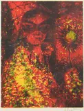 Personnage masqué by Dang Lebadang, Lithographie en couleur sur papier encadrée, sold Mar 2026