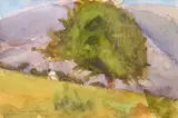 Paysage by Albert Chavaz, Aquarelle sur papier signée en bas à droite et légendée en bas à gauche "Françoise au trav, sold Feb 2026