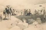 Djibouti, le chargement des caisses by Louis Sabattier, 1897, Crayon sur papier, sold Feb 2026