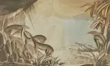 Paysage aux gazelles by Michel Lattry, Aquarelle sur papier signée en bas à gauche, conservée dans un encadrement en bois doré, sold Jan 2026