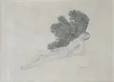 Nu allongé près des feuillages by André Édouard Marty, Crayon sur papier, sold Jan 2026