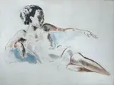 Jeune femme allongée by André Dignimont, Plume et aquarelle sur papier encadrée, sold Jan 2026