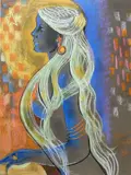 Jeune femme de profil by André Lenglart, 1980, Pastel signé et daté en bas à droite, sold Jan 2026