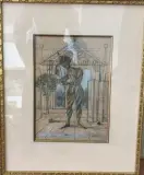 Arlequin by Jean Carzou, 1985, Crayon et aquarelle sur papier, sold Sep 2026