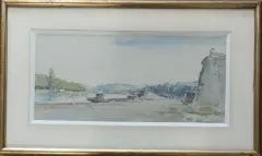 Péniche sur la Seine by Louis Chervin, Aquarelle signée en bas à gauche, sold Oct 2026