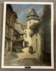 La rue Dom Maurice à Quimperlé by Émile Simon, Panneau signé en bas à gauche, sold Oct 2026