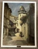 La rue Dom Maurice à Quimperlé by Émile Simon, Panneau signé en bas à gauche, sold Oct 2026