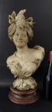 Moqueuse by Justin-Chrysostome Sanson, Terre cuite patinée signée Socle en bois H totale avec socle :, sold Oct 2026