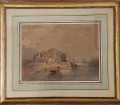 Bâteau au bord du pont by Paul Marny, Aquarelle signée en bas à droite, sold Oct 2026