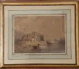Bâteau au bord du pont by Paul Marny, Aquarelle signée en bas à droite, sold Oct 2026