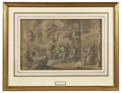 Le Baptême du Christ by François-Alexandre Verdier, Crayon noir, lavis gris et rehauts de craie blanche, sold Sep 2026