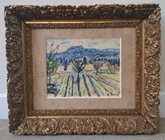 Paysage provençal by Auguste Durel, Aquarelle et gouache sur papier, sold Sep 2026
