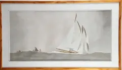 Classe J en régate by Léon Haffner, Gouache au pochoir, sold Sep 2026