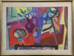 Nature morte à la femme à la lecture by Édouard Pignon, Gouache sur papier, sold Sep 2026
