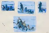 Sorties de métro by Jean Hélion, 1969, Aquarelle, gouache/papier Monogrammé et daté en bas à droite H_36 cm L_25 cm Un certificat, sold Dec 2025