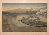 Paris, le Pont des Saint-Pères et le Louvre, 1900 (Toudouze p. 163 / Levasseur-Le Bohec p. 57) Planche 6 sur 8 de la série des Paysages parisiens by Henri Rivière, Lithographie en, sold Oct 2025