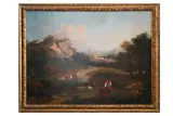 Berger et son troupeau dans un paysage de ville classique by Pierre Salomon Domenchin de Chavannes, Toile H_97,5 cm L_130 cm Expert : René MILLET L'œuvre a fait l'objet d'un prêt à l'occasio, sold Sep 2025