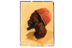 Tête de maure by Isidore Pils, Toile Sans cadre Inscription en bas à gauche Idir on Belal / de Chambale Cachet en bas à d, sold Sep 2025