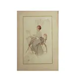 La collectionneuse d'estampe by Camille Boiry, Aquarelle sur papier, sold Sep 2025