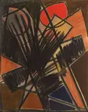 Composition abstraite by Émile Gilioli, 1960, Pastel sur papier Signé et daté en bas à gauche H_63,5 L_43,5 cm (à vue), sold Sep 2025
