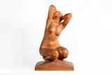 Nu agenouillé by Amedeo Gennarelli, Épreuve en terre cuite patinée Signée sur la terrasse H_62,5 cm Petits manques, sold Jul 2025