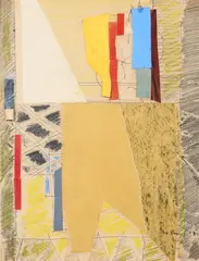 Composition abstraite (sans titre) by Max Papart, Crayon, pastel et collage sur papier, sold May 2026