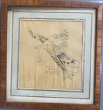 Elégante by René Prejelan, Encre et crayon de couleur sur papier calque, sold Apr 2026