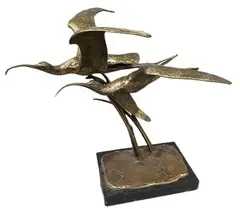 Vol d'Ibis by André Vincent Becquerel, Epreuve en bronze à patine brune, sold Apr 2026